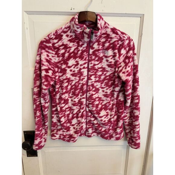 The North‎ Face Girls Osolita Full-Zip Jacket Pink White Fleece XL 14/16 - Picture 1 of 10